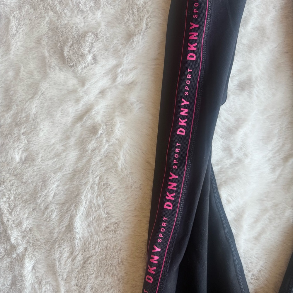 DKNY Sport Black Leggings with White Logo